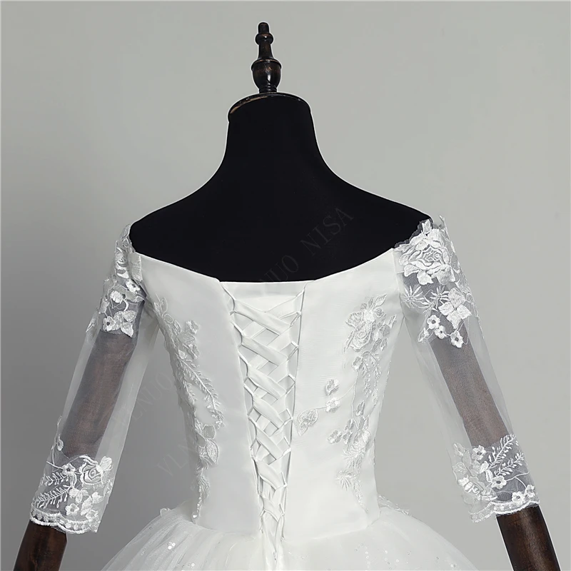 Vestido De Novia De encaje con cuello De barco, bordado Floral, Flores, mariposas, Princesa, novedad De 2020