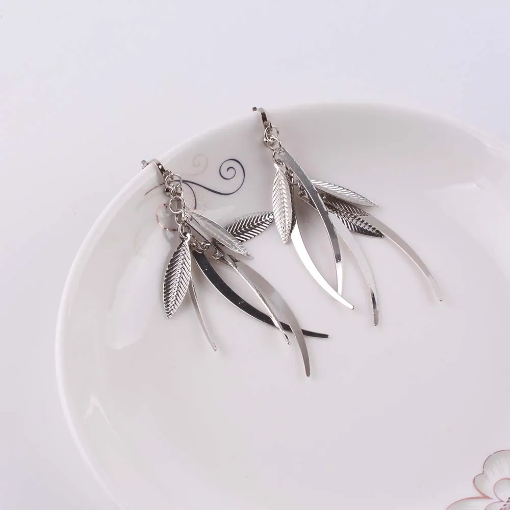 Metal Leaf Clip On Earrings Gold Engagement Wedding Bride New Arrival Fashion Jewelry For Women