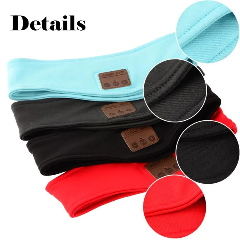 Man&Women Sleeping Headphone Bluetooth-Compatible Wireless Music Sport Headbands Soft Eye Mask Headset with Mic Yoga Hair Bands