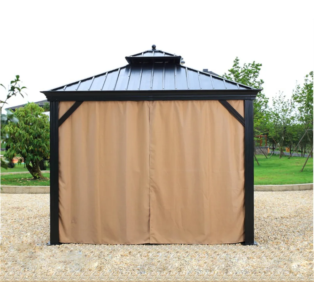 10 \'x 12 \'iron Hardtop Cabana Sunroom stała altanka Cabana z 2 warstwami z bocznymi ścianami gaza na każdą pogodę dobrej jakości na sprzedaż