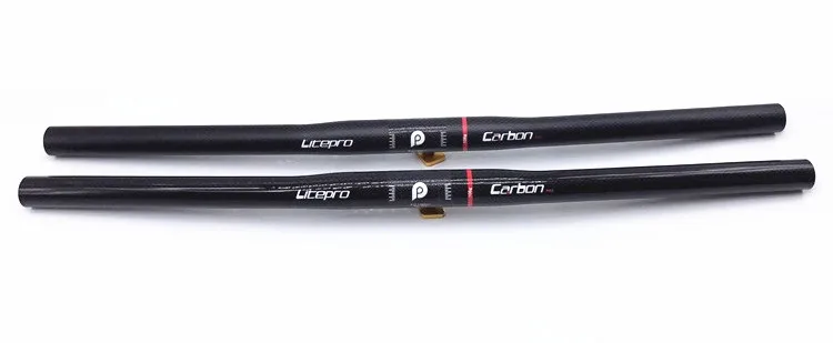 Litepro Bicycle Carbon Fiber Handlebar 25.4 mm * 580 mm Ultralight Horizontal Handlebar Folding Bike Part Cycling