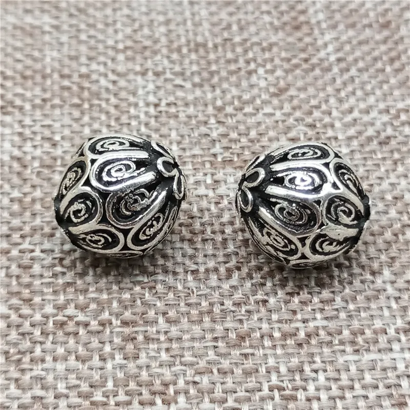 1 sztuka owalnych, spiralnych koralików bicone ze srebra próby 925 do bransoletek i naszyjników — zdjęcie 4