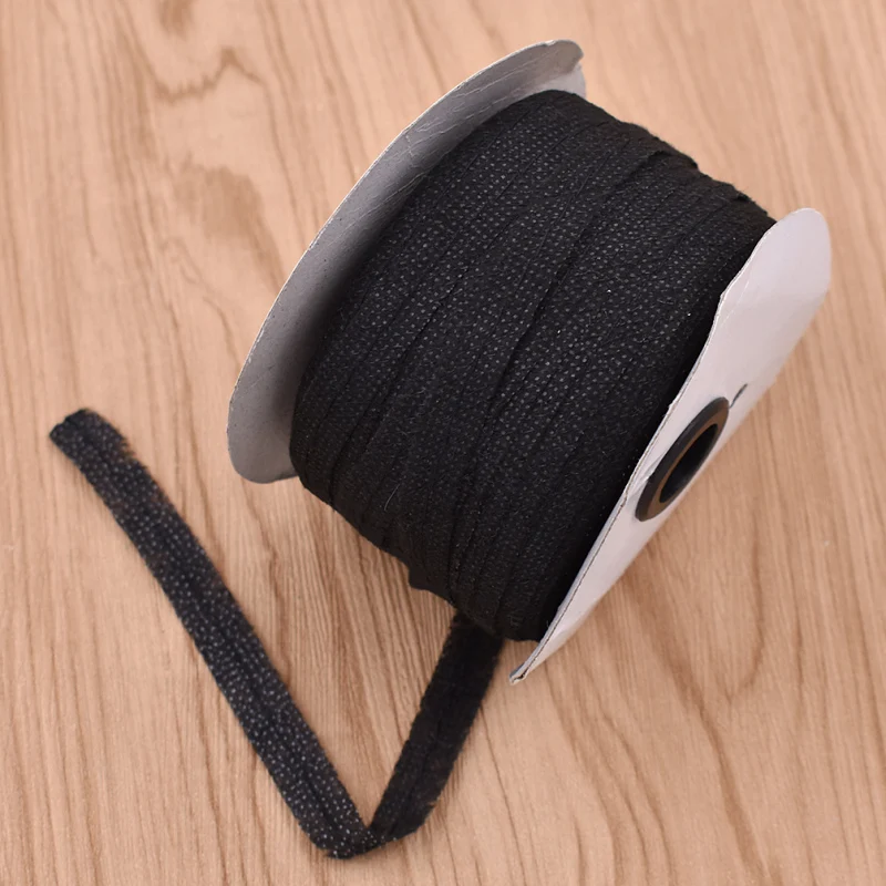 100M Black White Non-woven Fabric Fusible Single Side Adhesive Tape Interlining Cloth DIY Sewing Lining Supplies