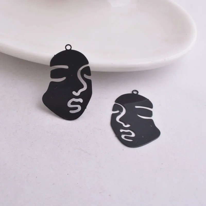 50 Stück AB5101 20mm*29mm Gesichtsmasken-Anhänger Gesichtsform-Artikel Anhänger DIY Ohrringe Schmuck – Detail 10