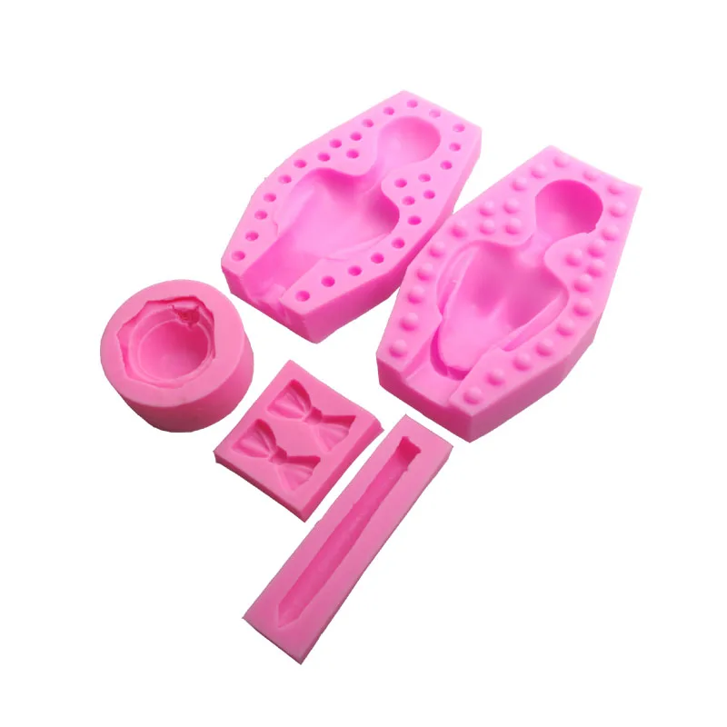 DIY  3d Food-grade handmade silicone soap  cake decoration candle female woman body straw hat bow mold