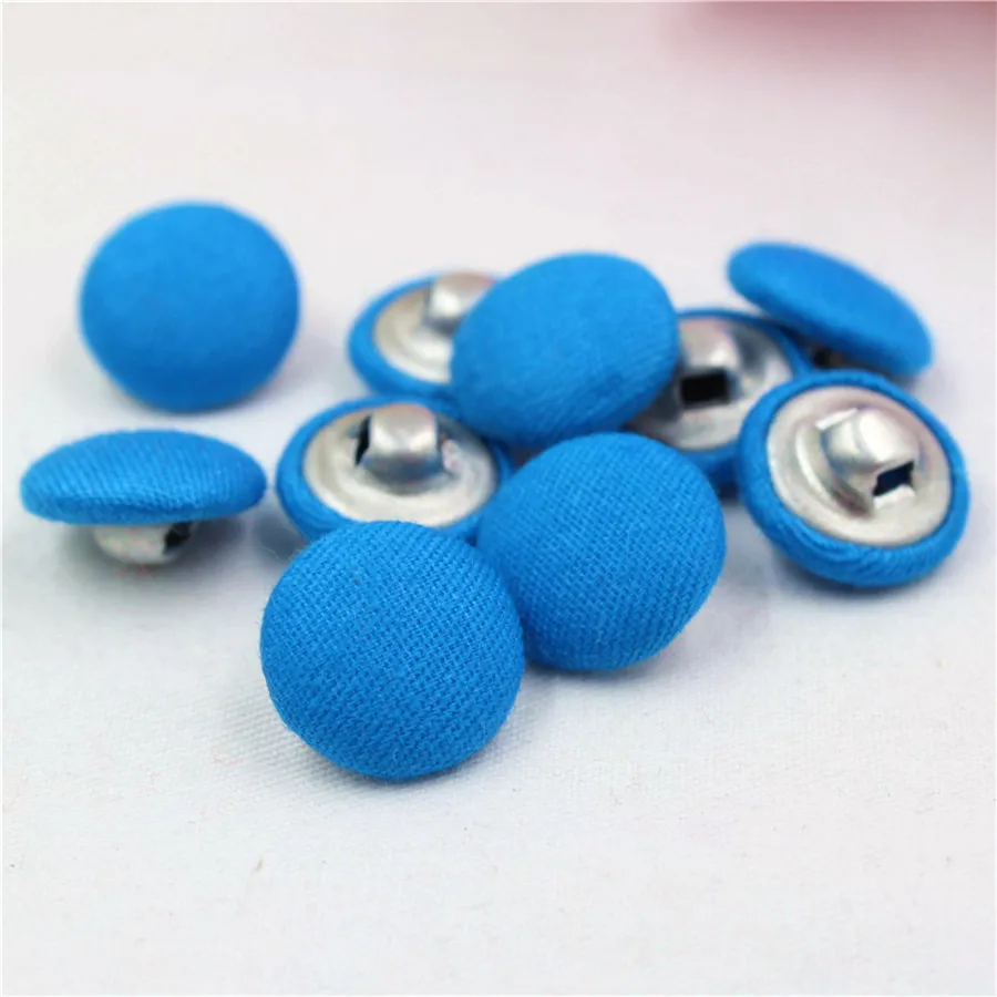 YJHSMY 10Style 100 pcs/Lot 15mm Solid Fabric Covered Cloth Buttons, garment accessories,Diy BK054