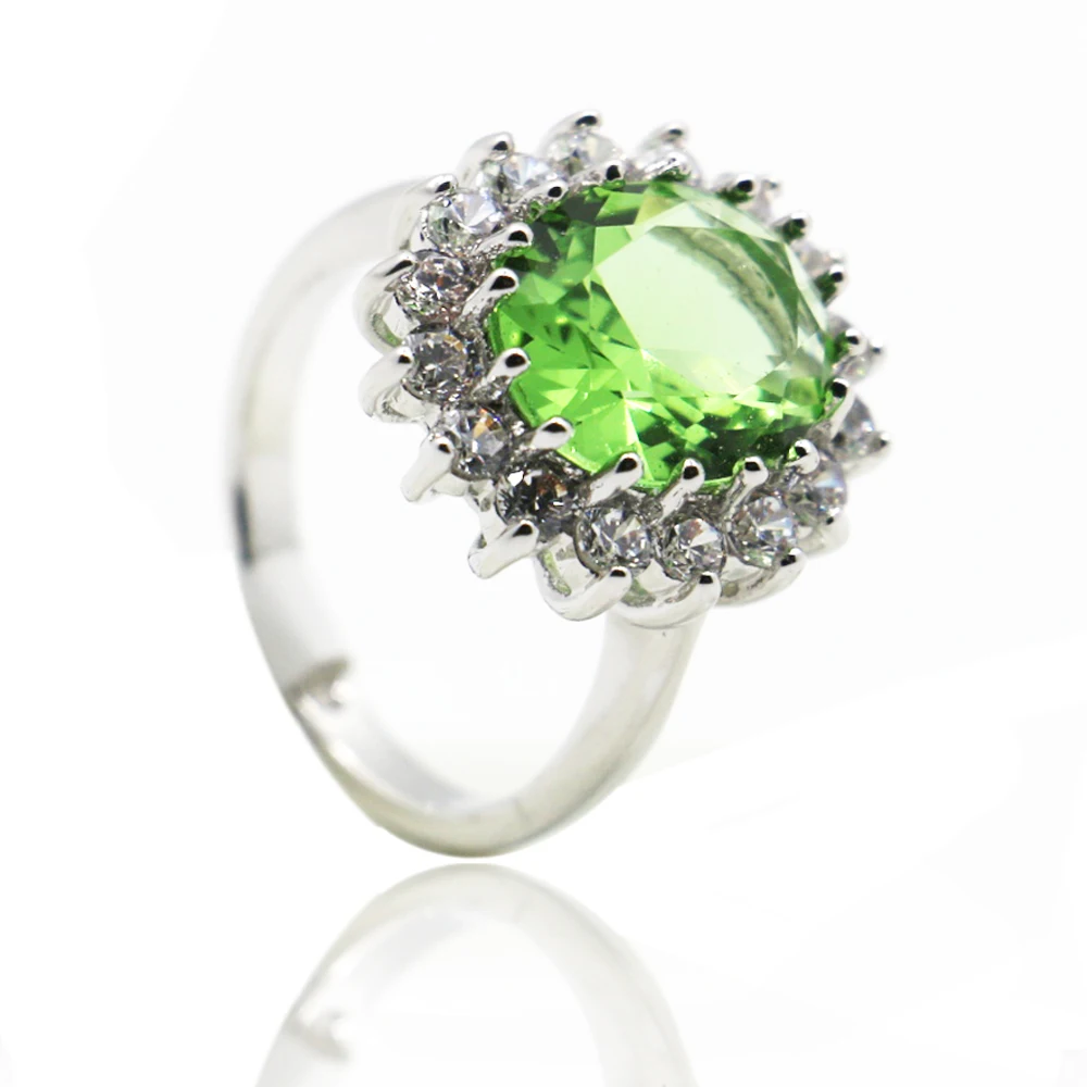 Peridot 925 Sterling Silver Top Quality Fancy Jewelry wedding  Ring Size 5 6 7 8 9 10 11 F1174