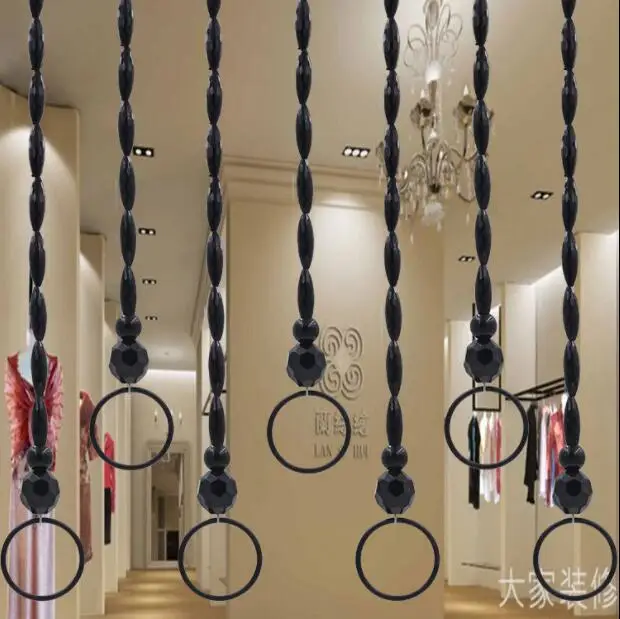 

Multi-purpose Rack for Clothing Store, Black Crystal Ball, Ring Bead Chain, Hanging Display Stand, Robe Hooks, 5 PCs/LOT A418
