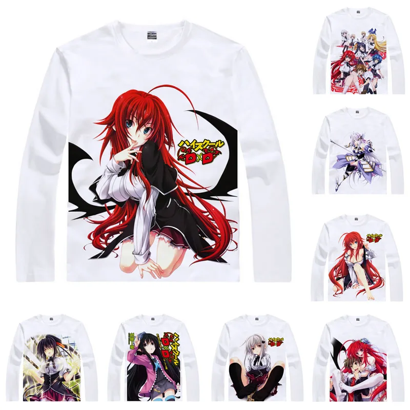 Coolprint Anime Shirt High School DXD BorN T-Shirts Multi-style Long Sleeve Xenovia Quarta Akeno Himejima Cosplay Motivs Shirts