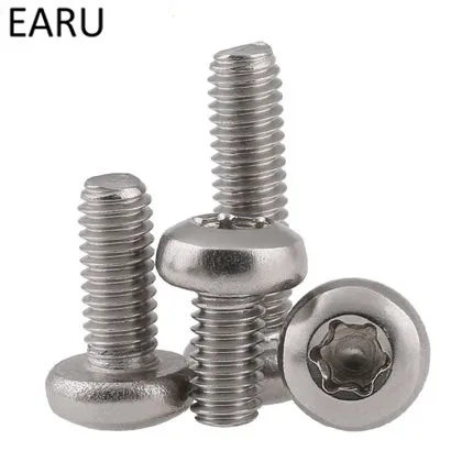 M2*4/5/6/8/10mm  304 Stainless Steel Round Pan Head Plum Six Lobe Socket Screw Bolt Anti-Theft Security for Car License Plate