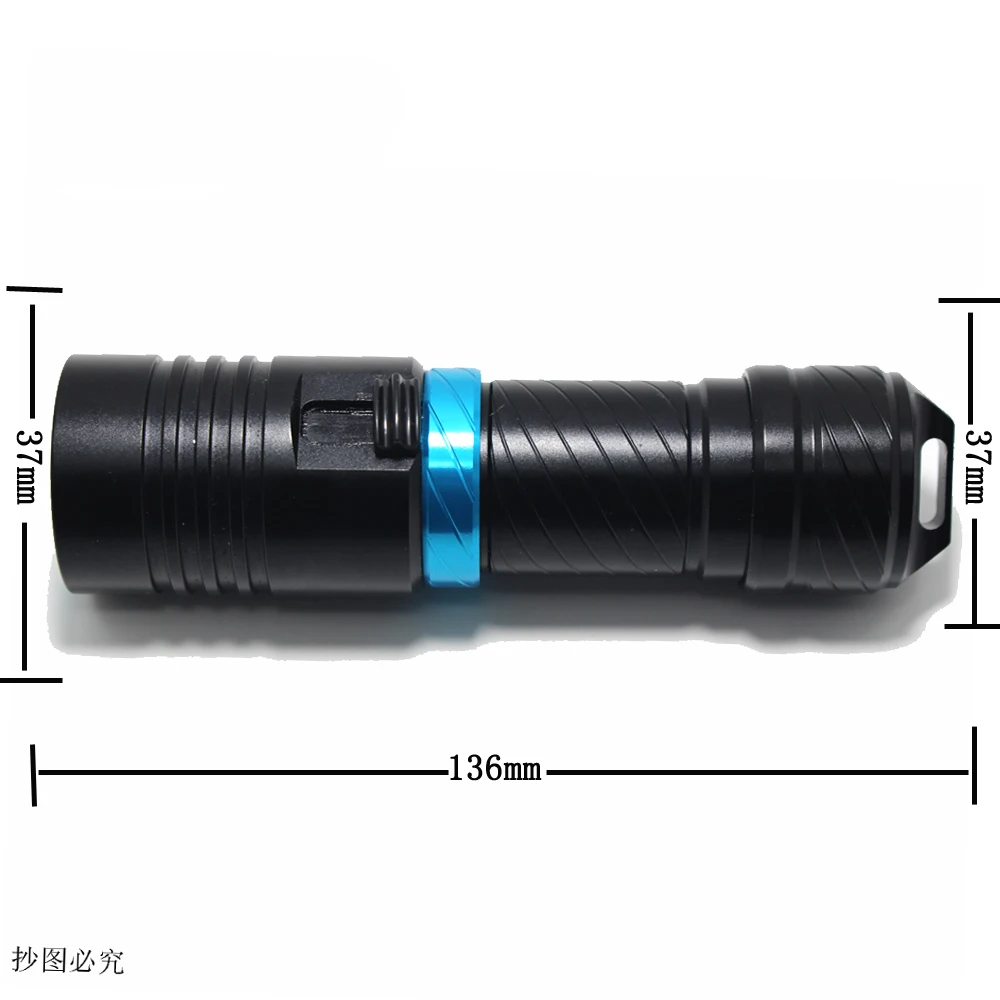 Linterna de buceo L2, luz led táctica subacuática de 100m, interruptor magnético, linterna de luz Flash impermeable por 18650 o 26650