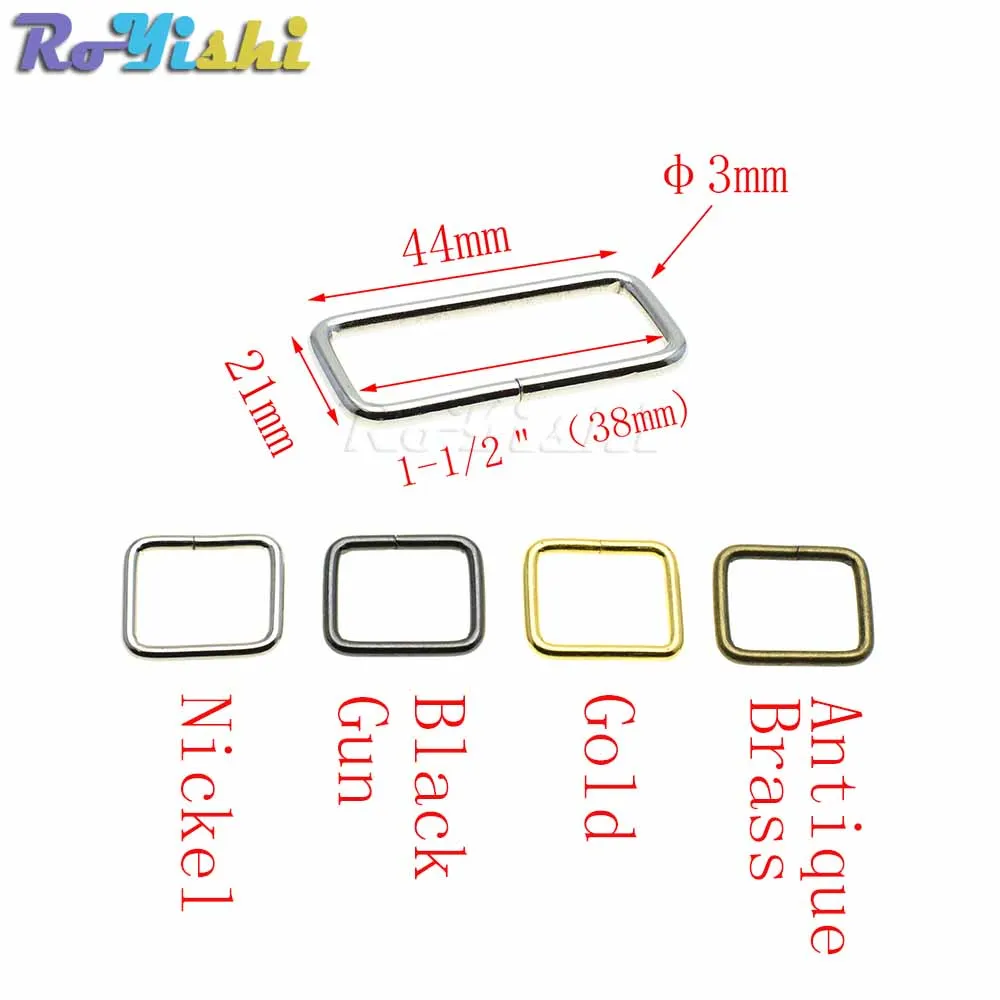 10pcs/pack Metal Wire Formed Rectangle Ring Loops for Webbing 10 12 15 20 25 32 38mm