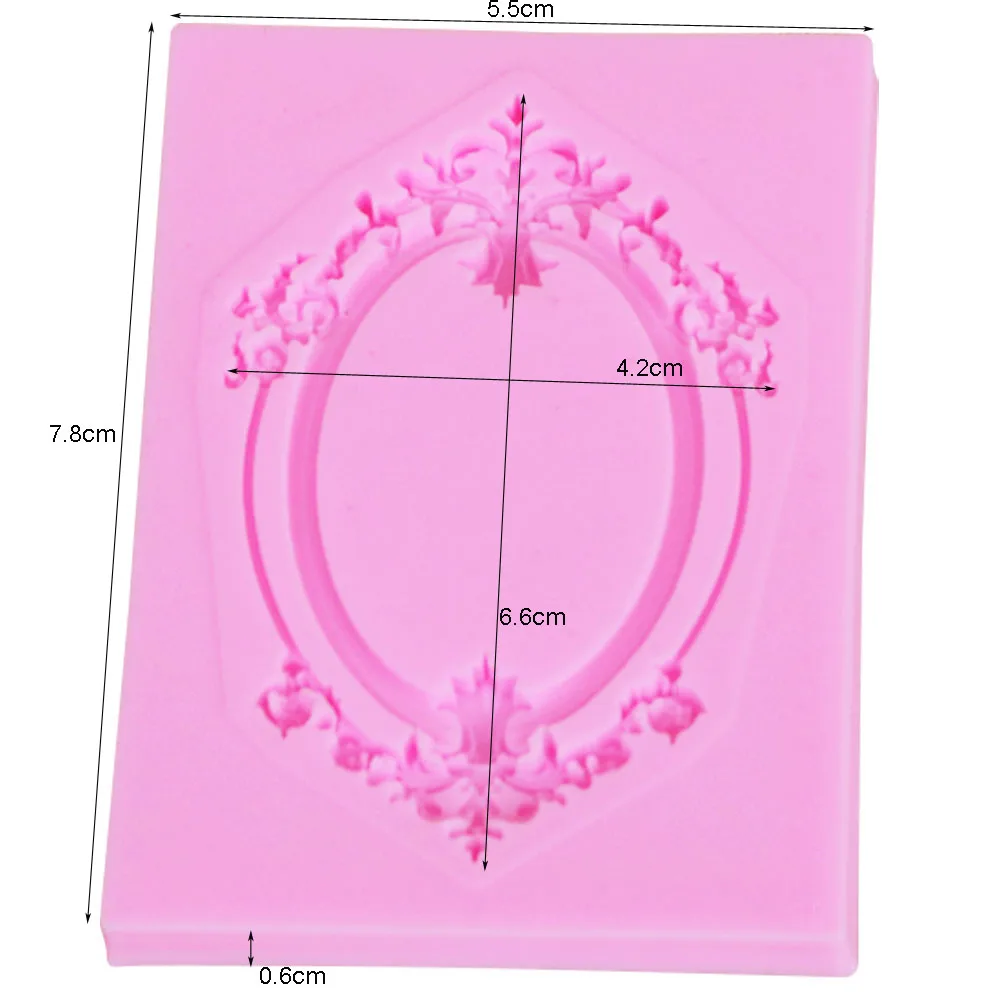 M940 DIY Frame Mirror Retro Silicone Cake Mold Candy Sugar Cake Decorating Fondant Embossing Pad Pastry