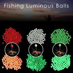 100PCS/Bag Fishing Floats Beads For Night Fishing 4/5/6/8mm Bass Fishing Lures Green/Red/White Luminous Light Glowing Balls