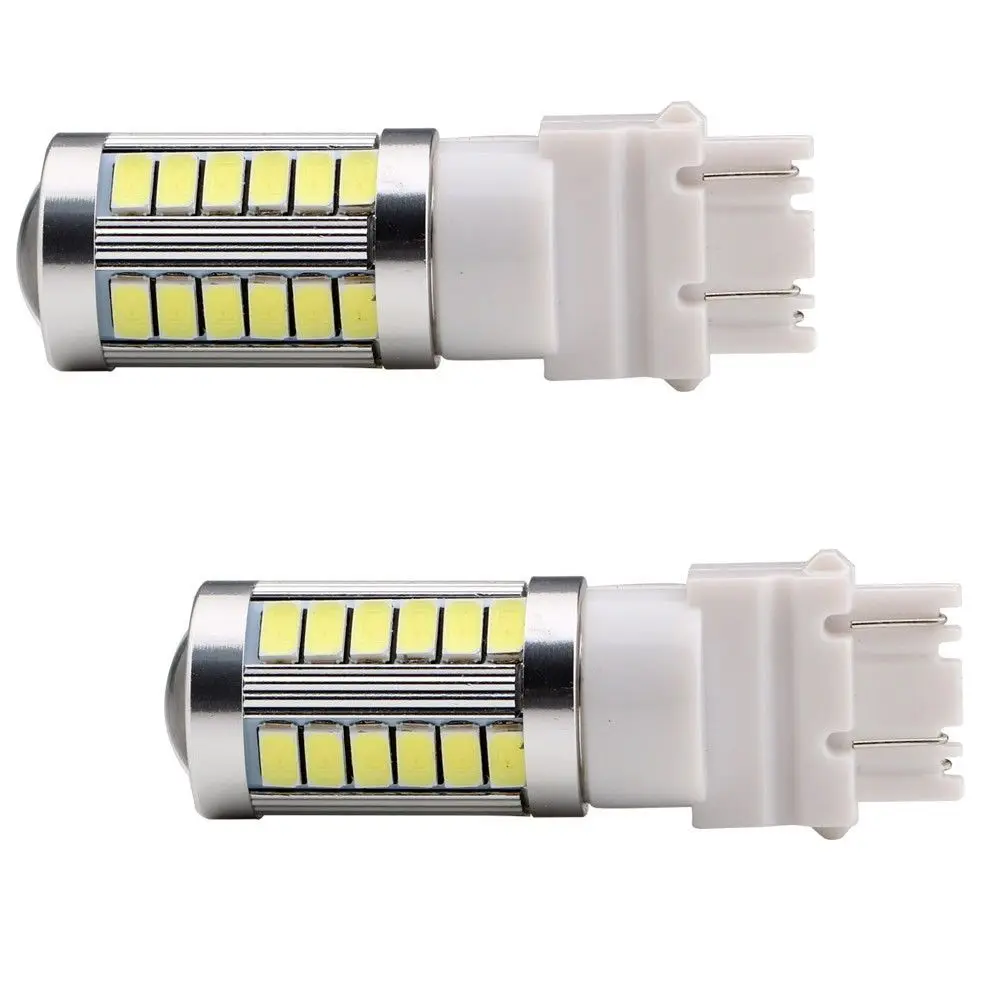 2X T25 3157 5730 33SMD 4114 Cold White Car Tail Reverse Backup LED Light Bulb 12V DC