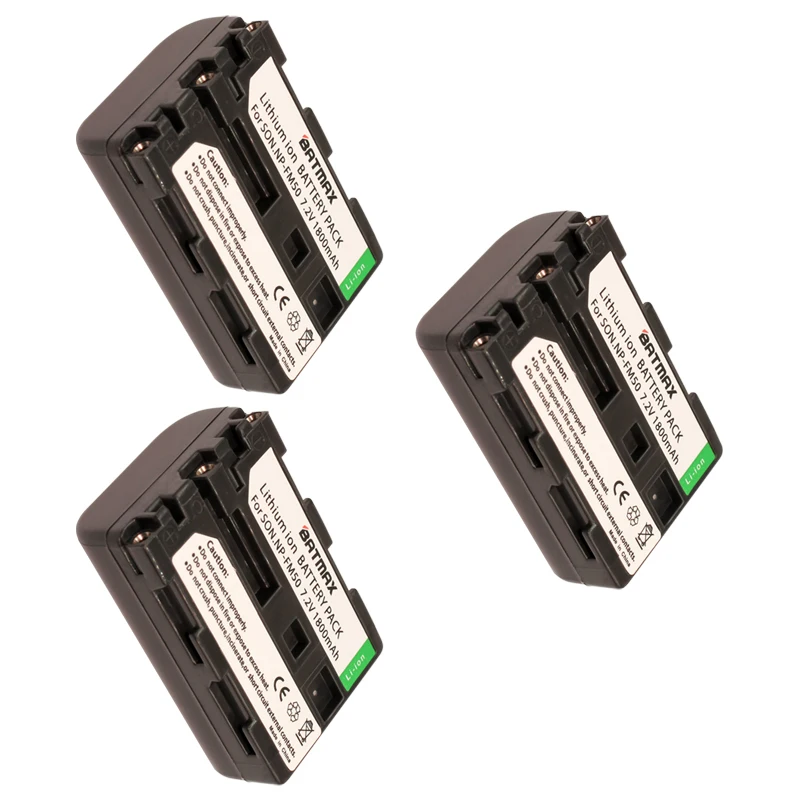 3Pack NP-FM50 NP FM50 NPFM50 Rechargeable Camera Battery for Sony Alpha A100 DSLR-A100 A100K CCD-TRV408 DCR-PC105 Camera Battery