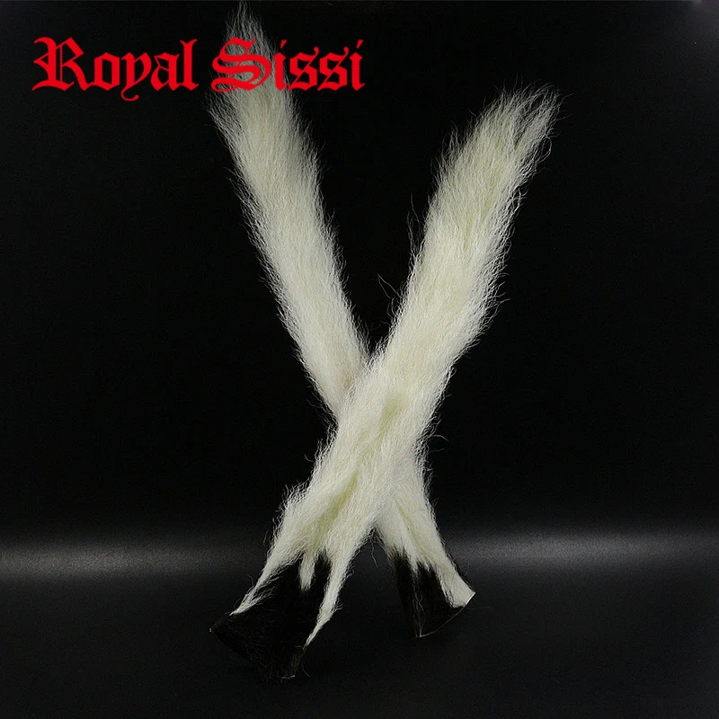 Royal Sissi hot 2pcs whole calf kip tails Fly Tying premium Calf Tail natural Crinkled solid Fiber for streamer Hair Wings tails