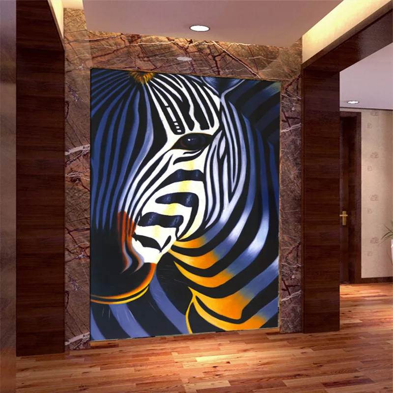 beibehang Customize 3d photo wallpaper Restaurant corridor bedroom color black and white striped zebra wall mural wallpaper