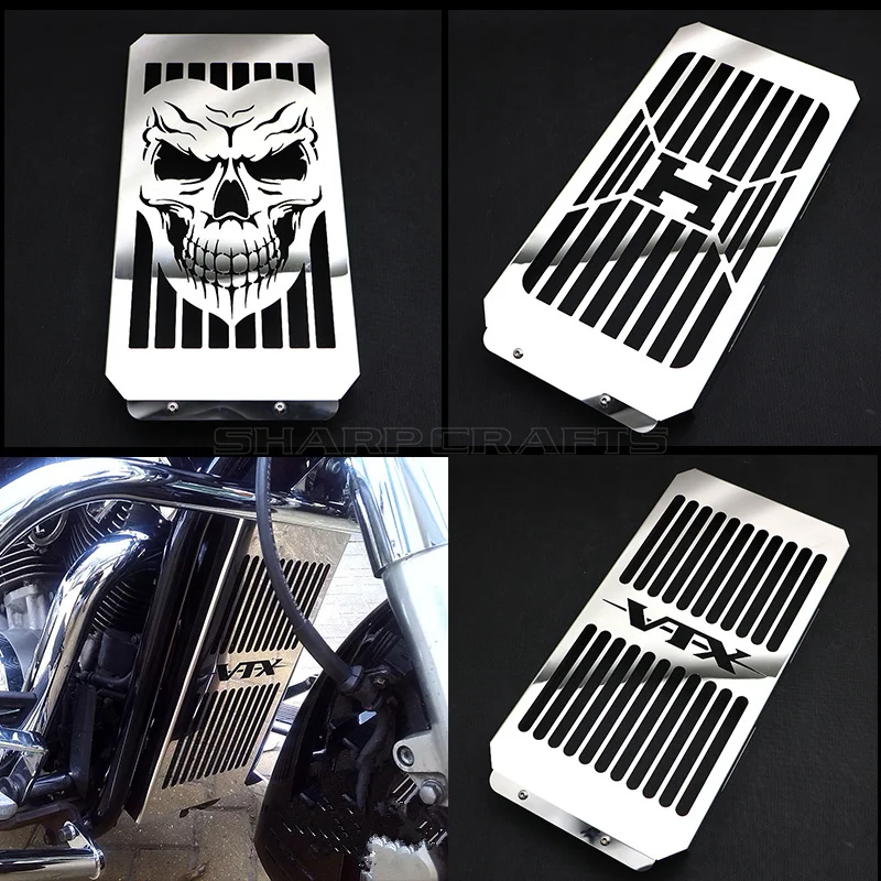 Top Quality Motorcycle Chrome Skull Radiator Grill Cover Guard Protector For Honda VTX1800 VTX 1800 C F N R S T 2002 - 2008 2007