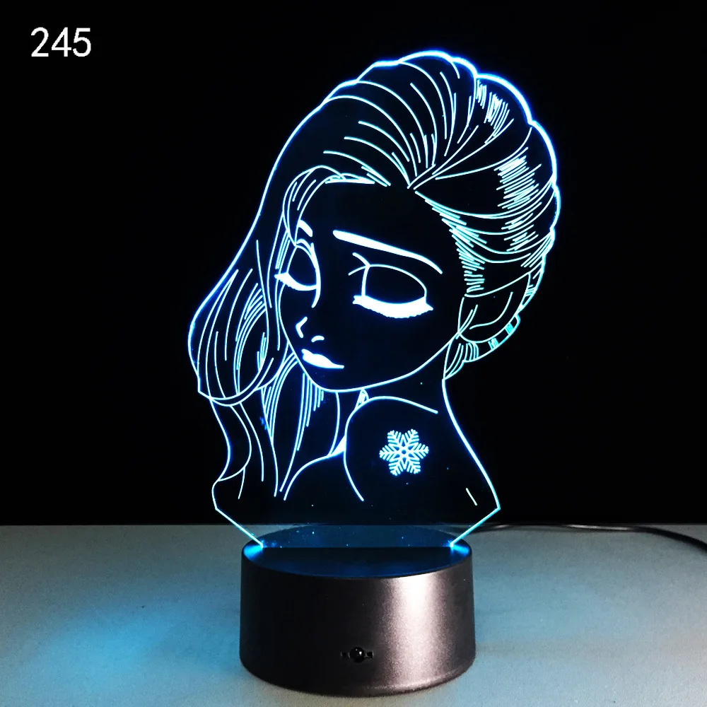 Mermaid cartoon figure colorful touch remote 3D night light USB stereo vision creative gift Wireless speaker action figure Y18