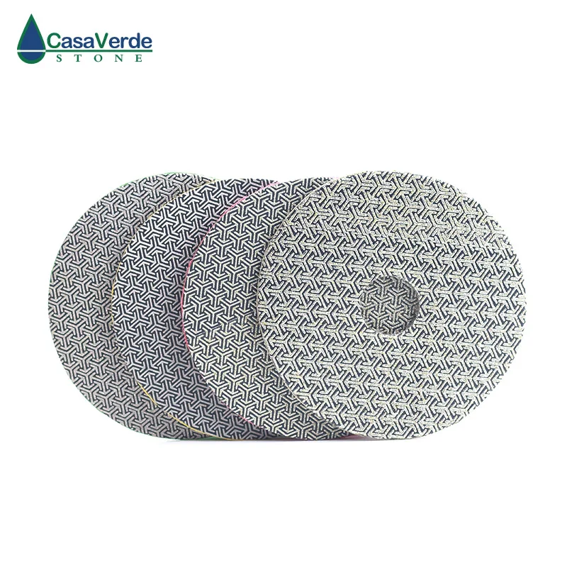 Free Shipping  4 Inch Electroplated Polishing Pads Dry And Wet For Grinding Granite Abrasive