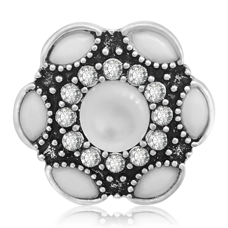 New Beauty Colorful rhinestone Flowers  20MM Metal snap buttons for DIY 18mm snap jewelry wholesale KZ3380