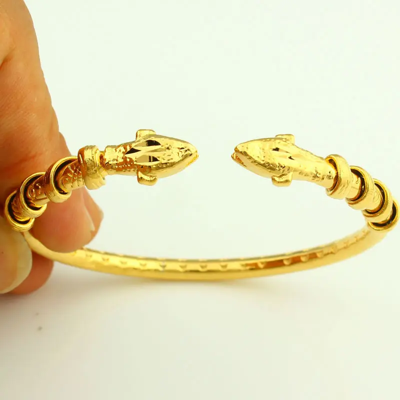 Adixyn Ethiopian Dragon Bracelet For Women Men Gold Color Bangle jewelry Ethiopian/USA/African Animal bracelet bangles Items