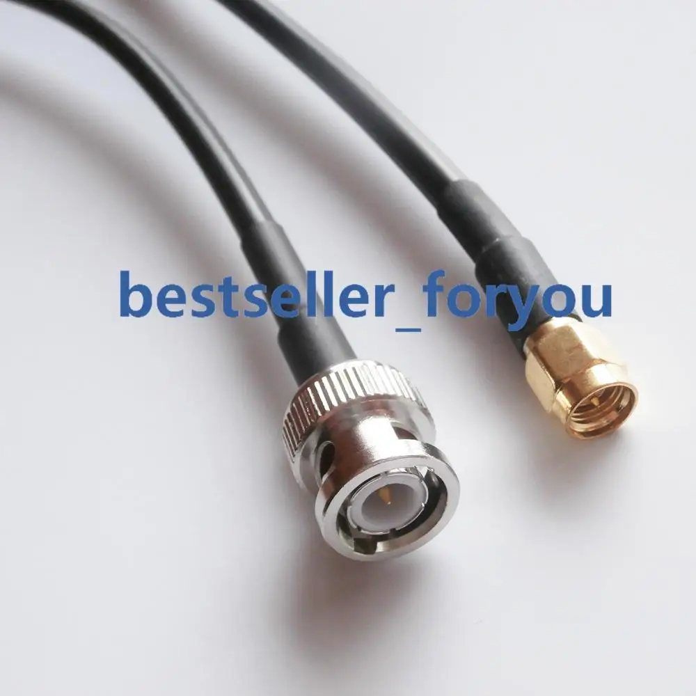 

BNC male to SMA male plug straight crimp RG58 rf cable jumper pigtail 3feet 1M