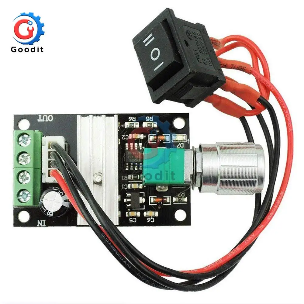 6V 12V 24V 28V 3A 80W DC Motor Speed Controller (PWM) Speed Adjustable Reversible Control Potentiometer Switch