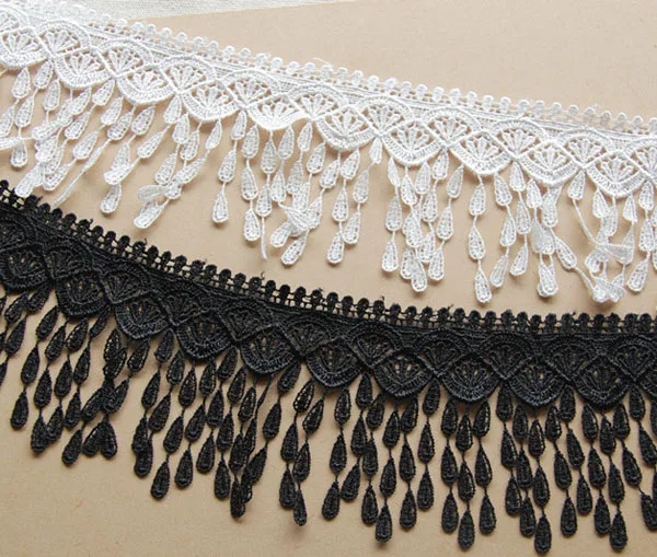 1yard Width:8cm Water Soluble Tassels Lace Dress Trim Ribbons DIY Sewing Garment Handmade Accessories(ss-657)