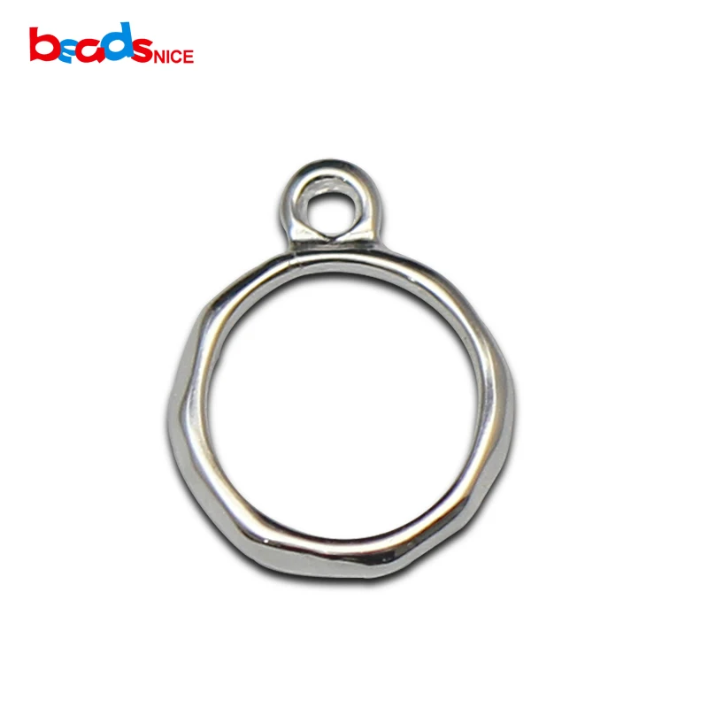 925 Sterling Silver Simple Circle Pendant Charm Hollow Glue Blank Pendant Tray Bezel Setting Charm DIY Jewelry Finding ID 36306