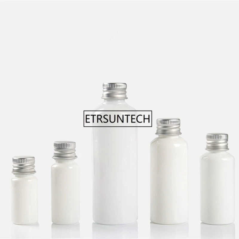 10/20/30/50/100ml White PET Bottle With aluminum cap,Refillable Plastic sample Bottles,Empty Cosmetic Containers F2001