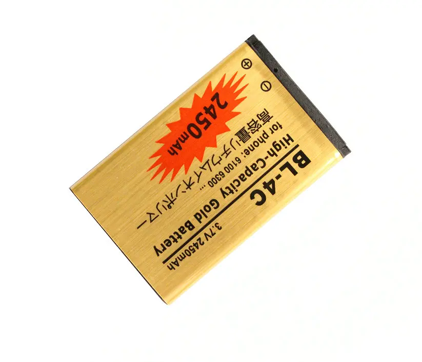 Ciszean 1X2450mAh BL-4C BL 4C BL4C Gold Replacement Battery For Nokia 6100 6300 6125 6136S 6170 6260 6301 7705 Twist 7200 7270