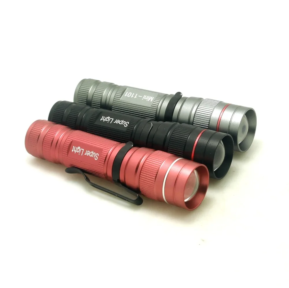 300 Lumens XP-E Q5 MINI Zoomable 3 Mode LED Flashlight 14500 / AA Battery Adjustable Torch