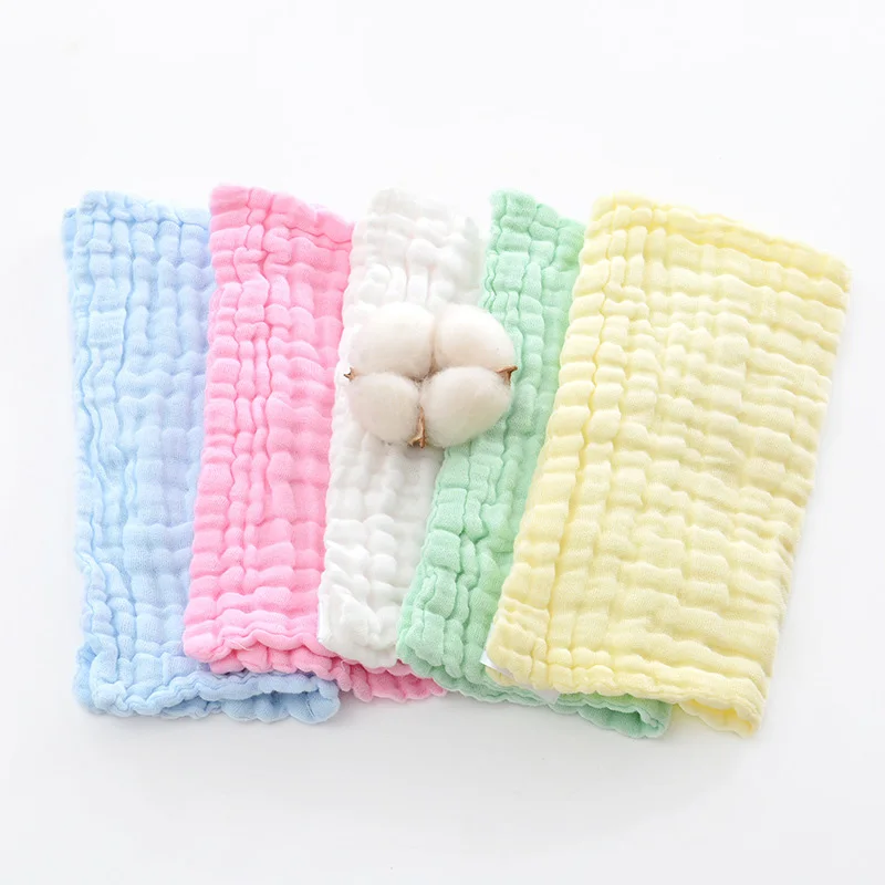 3 Pcs Baby Towels Hand Face Wipes for Newborn Toddler Kids Solid Handkerchief Child Muslin Cotton Blank Bath Feeding Cloth