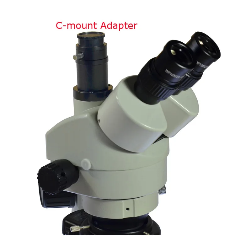 Simul-focal 7X-45X Trinocular Zoom Stereo Microscope Head Simul-focal Industrial Microscope WF10X 20mm Eyepiece Lens