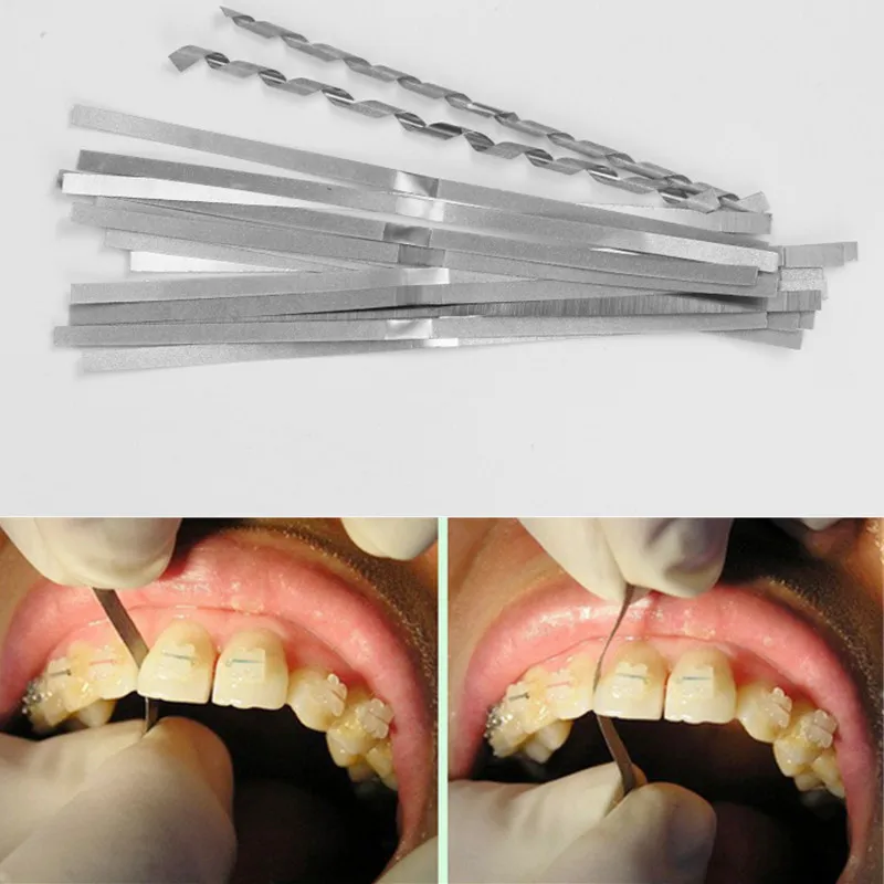 

12 Pcs ( 4mm Width ) Dental Metal Polishing Stick Strip with Single Side of Diamond Sanding Surface