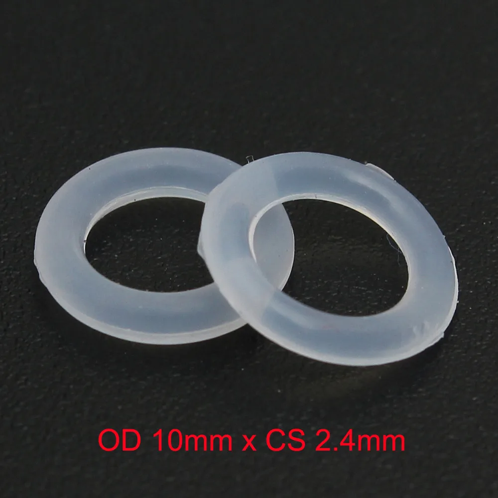 

OD 10mm x CS 2.4mm VMQ PVMQ SILICONE Translucent O ring O-ring Oring Seal Rubber Washer