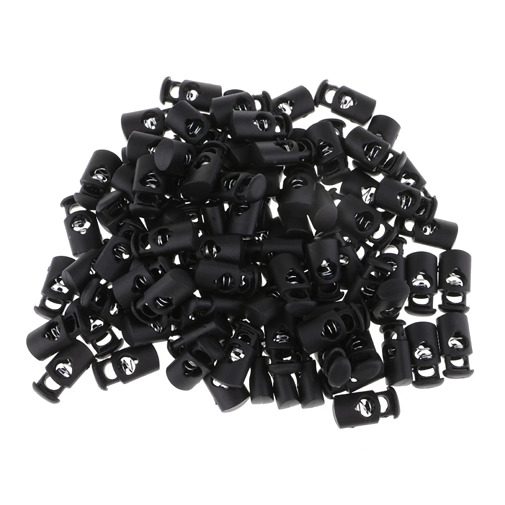 100 sztuk plastikowa blokada przewodów Paracord klip klamra przełącz 1 otwór przełącz korki 20x10mm