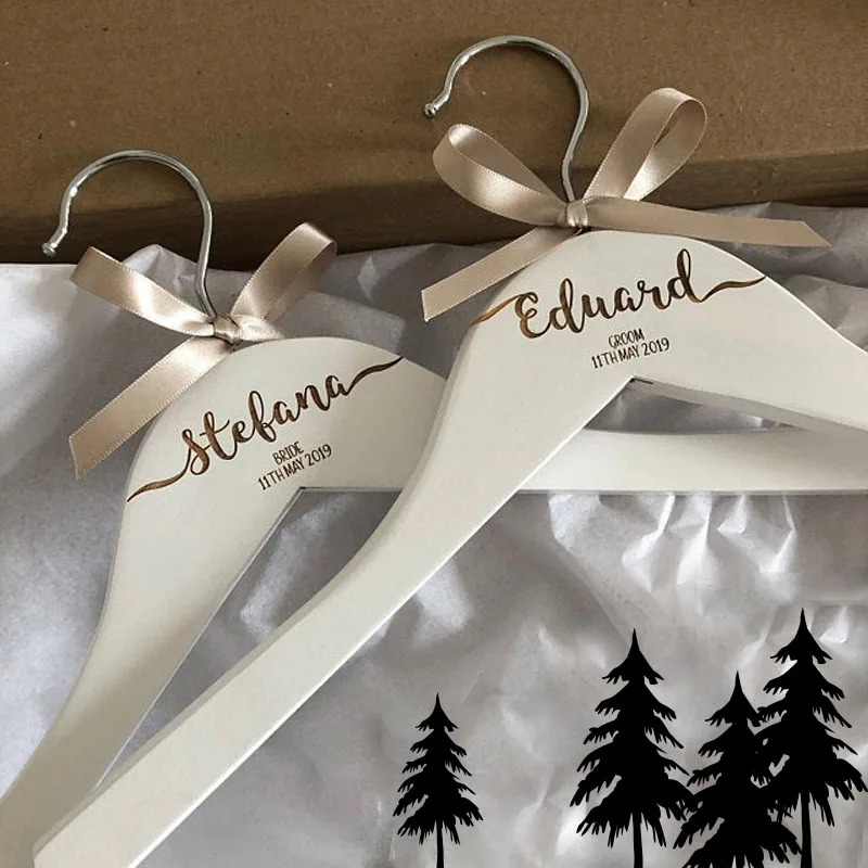 Personalised Engraved Dress Coat Hangers for Wedding Party Bride Maid of Honour Bridesmaid Name and Role Keepsake Photo Prop