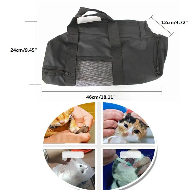 Cats Grooming Bathing Mesh Bag Kitten Restraint Bag No Scratching Biting Restraint For Bathing Nail Trimming Injecting Examing