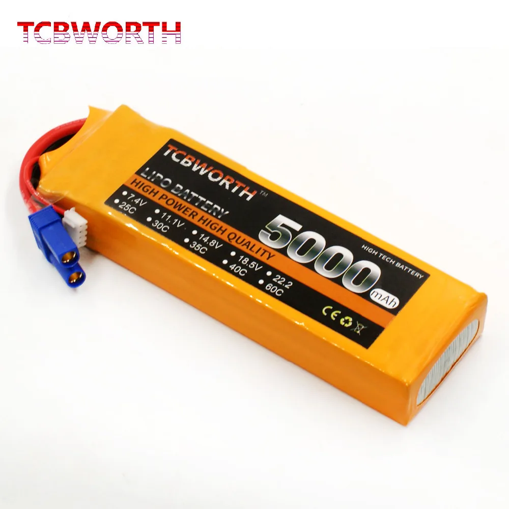 TCBWORTH 2S 7.4V 5000mAh 25C RC LiPo battery For RC Airplane Quadrotor Drone Remote Control Model Batteries LiPo AKKU