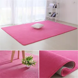 Alfombra gruesa Lisa De terciopelo coral, alfombrilla antideslizante para sala de estar, mesa de centro, manta para dormitorio, cojín para cabecera, esterilla de yoga