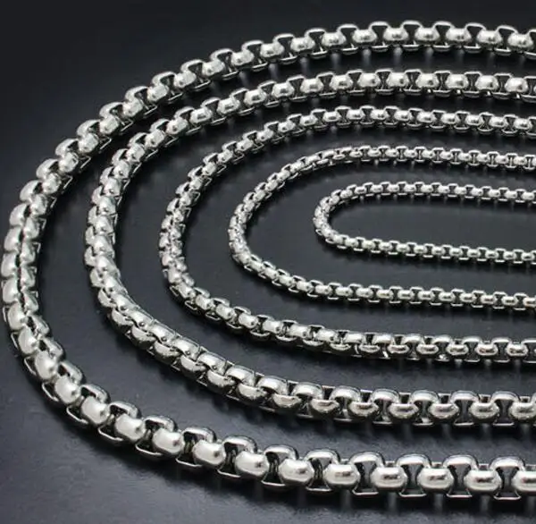 Retail Sale 1meter Stainless Steel 2.5/3/4/5mm Box Square Rolo Aberdeen Chain jewelry finding / Marking Chain DIY