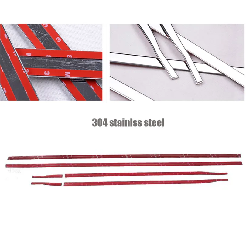 6pcs Chrome Body Door Side Molding Trim Strip Overlay Cover Garnish Protector for Audi Q5 2009-2016