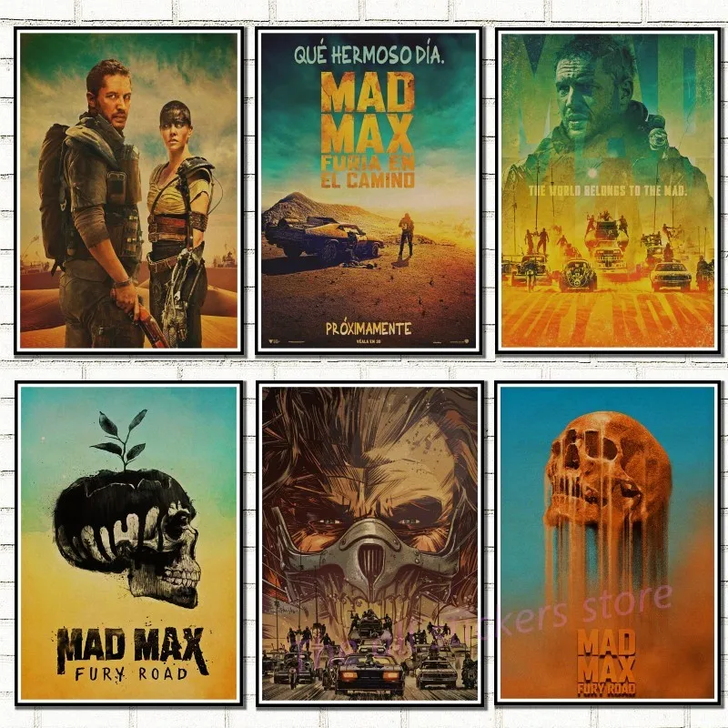 Vintage Poster Mad max Fury road Tom Hardy Charlize Theron Movie Poster poster retro kraft paper sticker retro poster/5083