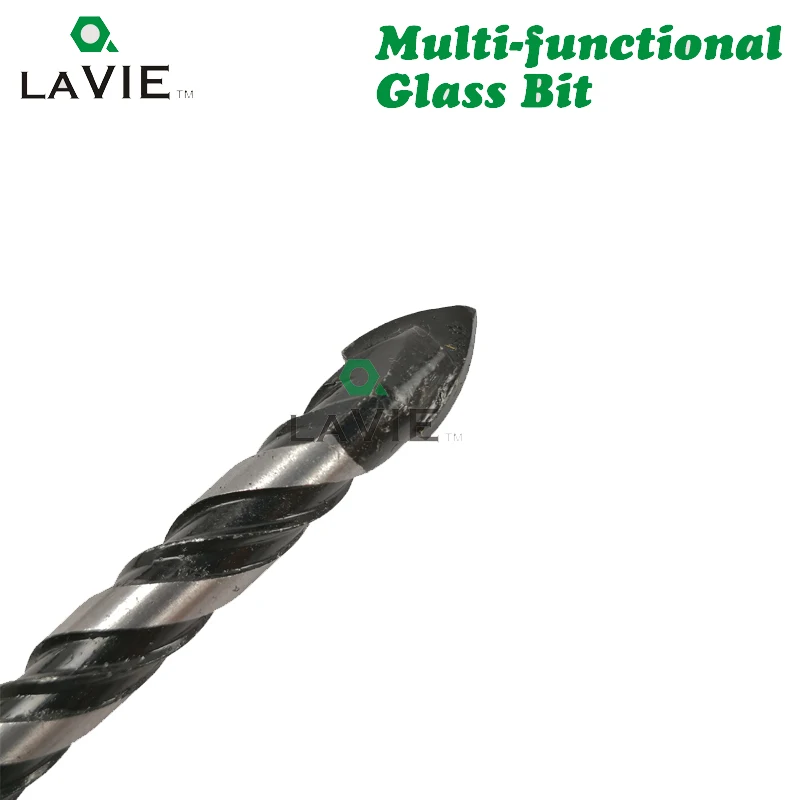 Lavie broca de vidro multifuncional, broca triângulo com 4 peças de 3mm 4mm 5mm 6mm para cerâmica, azulejo, vidro de concreto, mármore db02059