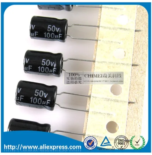 50PCS NEW 100UF 50V Aluminum electrolytic capacitor 50V 100UF size 8*12MM 50 V / 100 UF Electrolytic capacitor