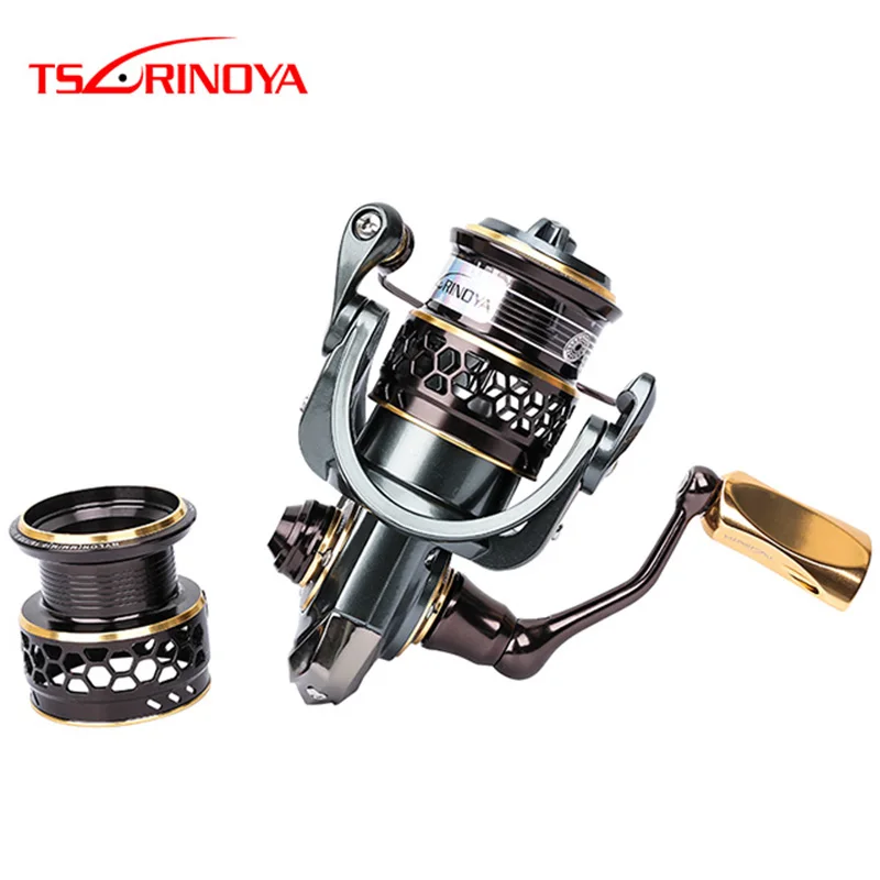 

TSURINOYA Spinning Fishing Reel JAGUAR 2 Spool 1000 2000 3000 185G 6KG Max Carbon Drag Carp Saltwater Reel Bass Pike Wheel