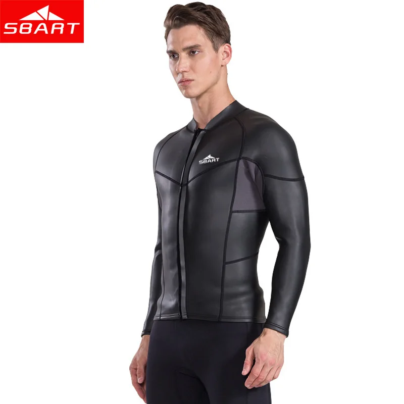 SBART 2MM Long Sleeve Neoprene Wetsuit Men Top Sunscreen UV Smoothskin Jacket For Swimming Jumpsuit Surfing Diving Shirt Wetsuit